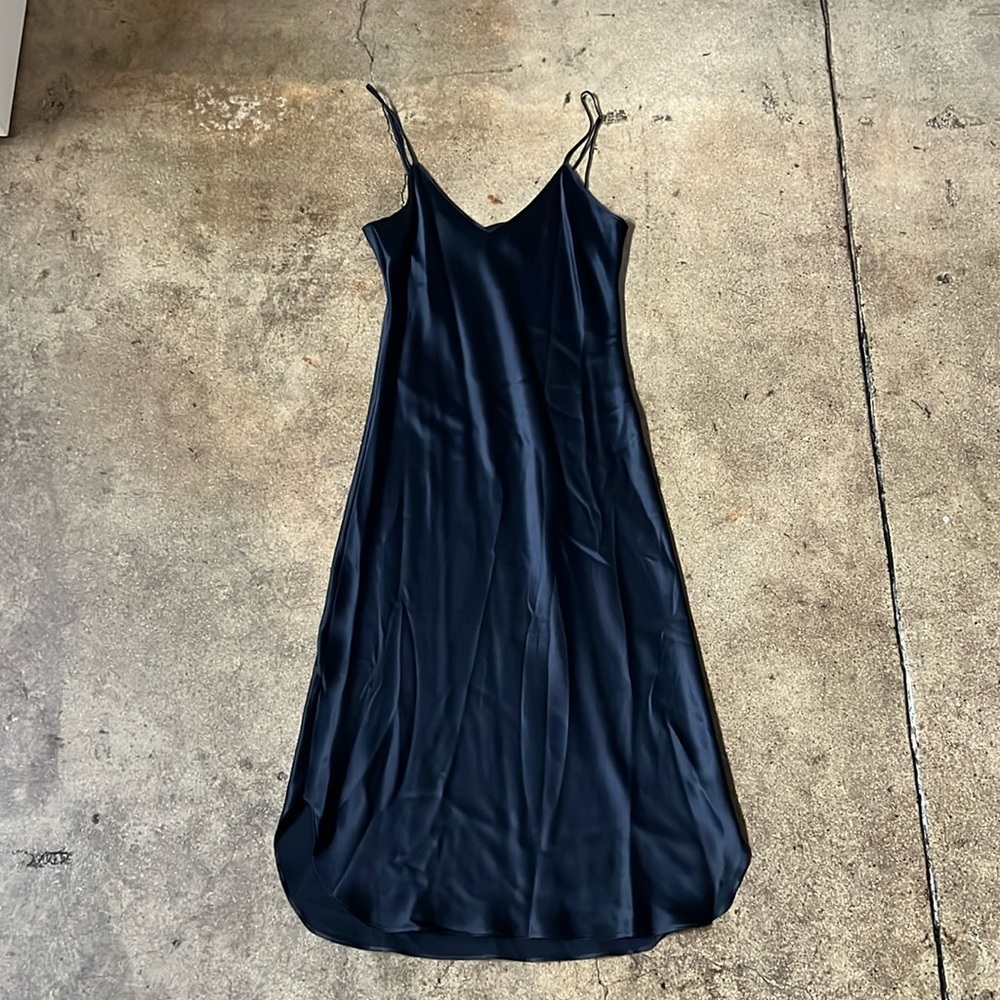 Short Silk Cami Dress in Dark Navy